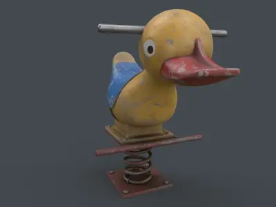 PBR Outdoor Spring Swing Playground Toy A Low-poly 3D model