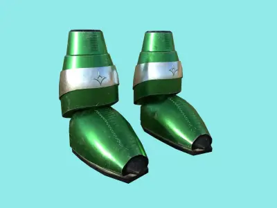 Sci-Fi Boots 05 - Character Design - Megaman Robot Style Low-poly 3D model