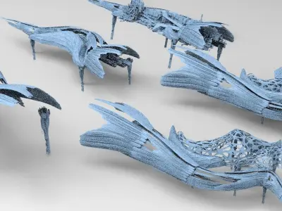 Hybrid base design Exterior Ship 5 models 3D model