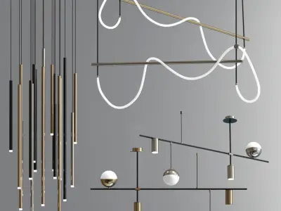 Modern Ceiling Light Led Suspension Collection 3D model