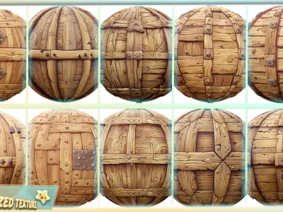 Stylized Wood Seamless Texture Pack Texture