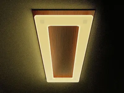 Wooden Ceiling Lamp Free low-poly 3D model