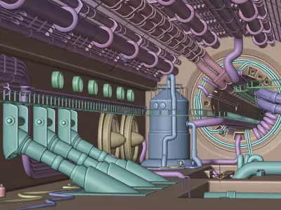 Factory Concept Low-poly 3D model