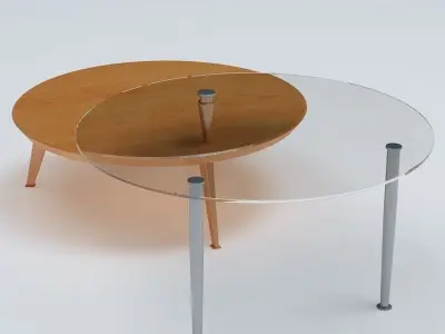 Round End Cocktail Table 3D model