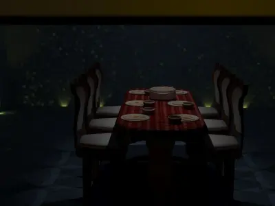 Dinner furniture table 3D model