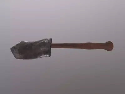 226Medieval Small Shovel Game Ready Low Poly 3D Model Low-poly 3D model