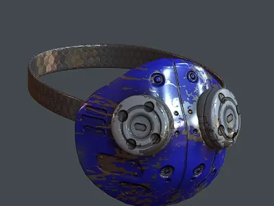 Gas mask helmet 3d model scifi Low-poly  Low-poly 3D model 485