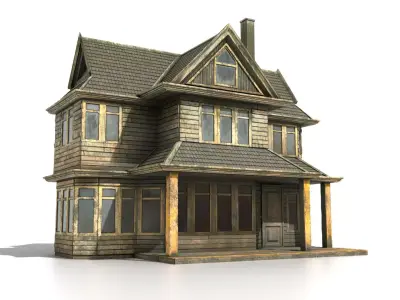 Old Horror House Low-poly 3D model