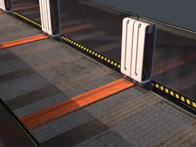 Modular Walking Platform  -Game Ready- PBR Low-poly 3D model