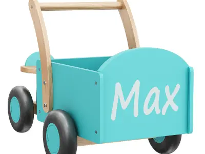 BANDITS ANGELS Houten bakfiets little rider blue 3D model