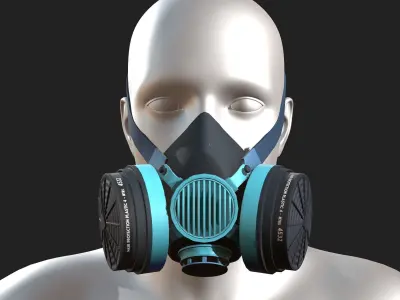 Gas mask helmet 3d safety isolated fantasy futuristic  Low-poly 3D model