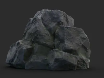 Rock Maya 1003 - Grey Jagged Stone Low-poly 3D model