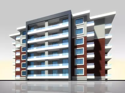 Apartment Architectural 3d Model with Render Scene Low-poly 3D model purchase