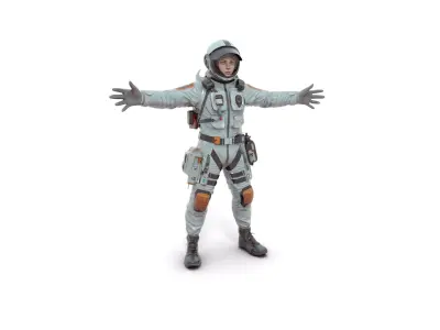 Calm Orbital Station Medic 3D Character Low-poly 3D model