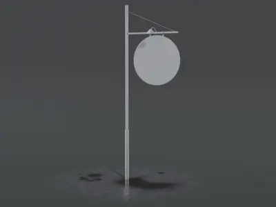 Vintage Gas Station Pole Sign - GameReady Low-poly 3D model