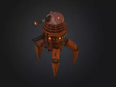 Steampunk Sentinel Low-poly 3D model