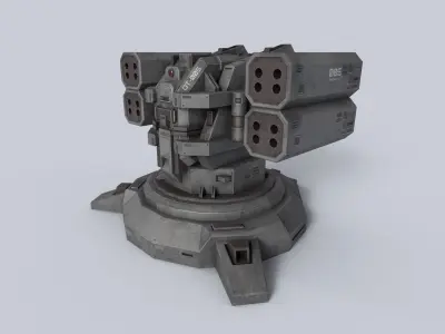 Defense turret collection 3D Model Pack