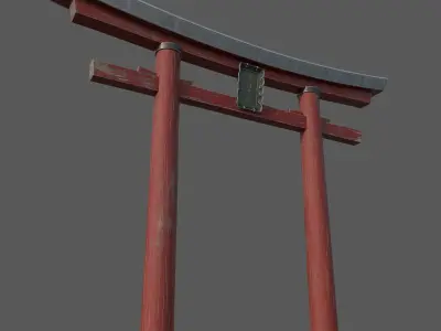 Japanese Torii Gate Low-poly 3D model