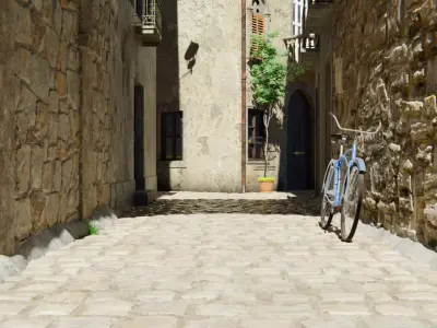 European Alley 3d Scene 3D model