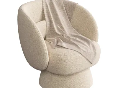 Saboor MINIMORE Modern Style Swivel Accent Chair 3D model