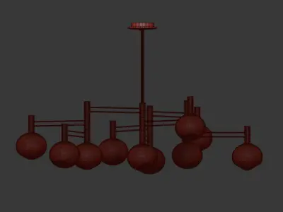 Temper Glass Chandelier Minimalist Style Lampatron 3D model