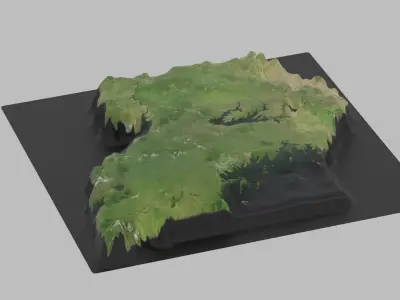 Uganda Map Country Low-poly 3D model