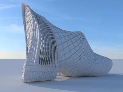Futuristic building 5 3D model