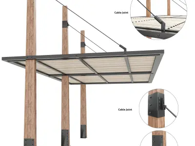 wooden canopy 3D model