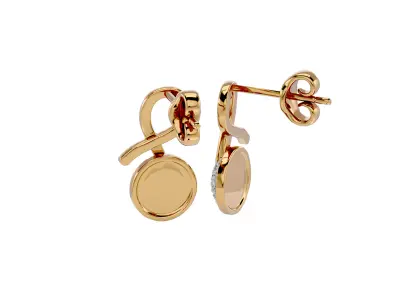 Light Minimalist Diamond Earrings 3D print model shop