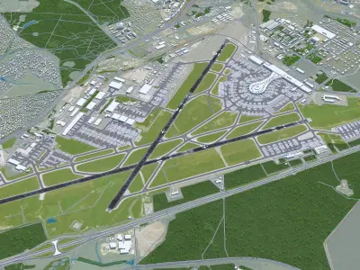 Vnukovo Airport 15km Low-poly 3D model