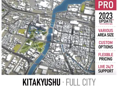 Kitakyushu Low-poly 3D model