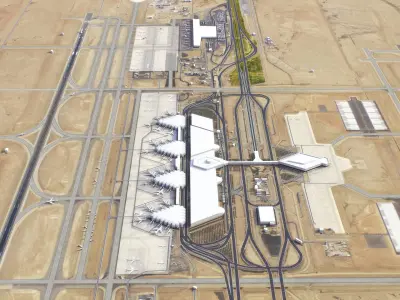 Riyadh - King Khalid Airport - RUH Low-poly 3D model
