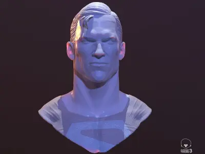 Superman Stylized Bust  3D model