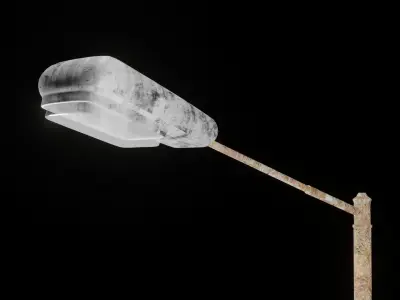 rusted street lamp Low-poly 3D model