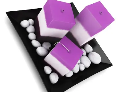 Purple-white Candles 3D model