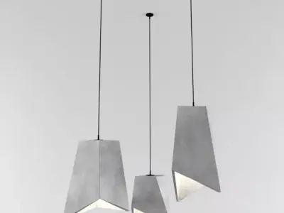 Concrete pendant light Free 3D model