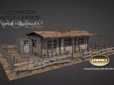 Anatolian Village Shack 4 Low-poly 3D model