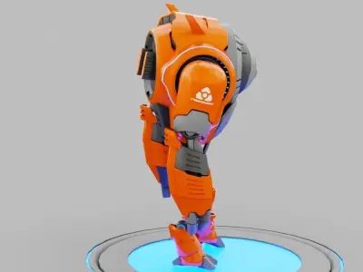 Planet expedition robot rigged - animated 3D model