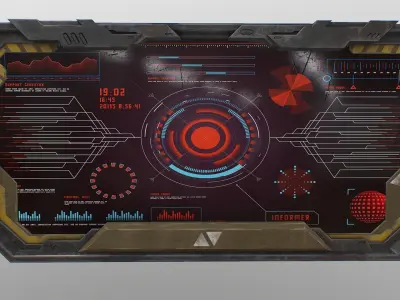 Sci-fi Monitor10 Low-poly 3D model