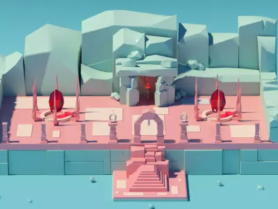 Island castle Free 3D model