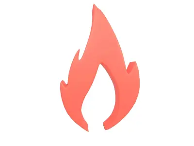Fire Symbol v10 001 Low-poly 3D model