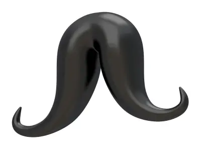 Cartoon Mustache 04 3D model