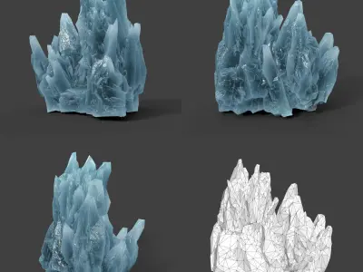 Scifi Spiky Ice 220616 - Ultra HD 16K Textures Low-poly 3D model