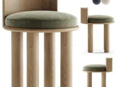 Low Back Stool 3D model