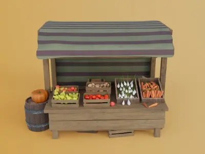 Medieval Market Food  Low-poly 3D model