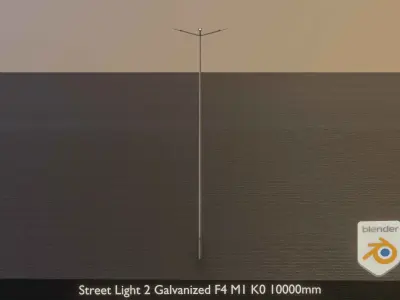 Street Light 2 Galvanized F4 M1 K0 10000mm Low-poly 3D model