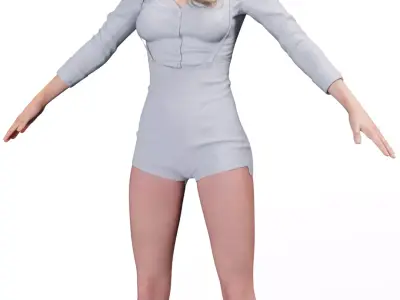 CHLOE Detroit Become Human  White Romper 3D model