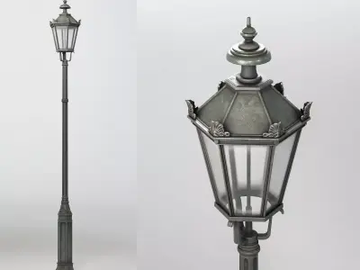 Old street lamp Low-poly 3D model get