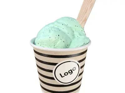 Photorealistic ice cream 3D model