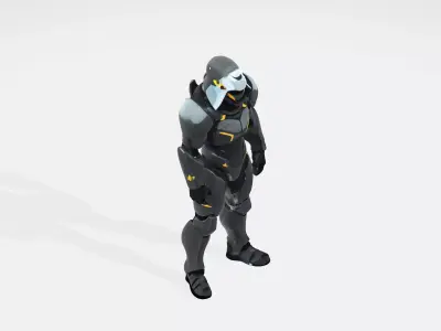 Cyberpunk Game Ready 3D Character  GLB FBX  PBR Textures Low-poly 3D model